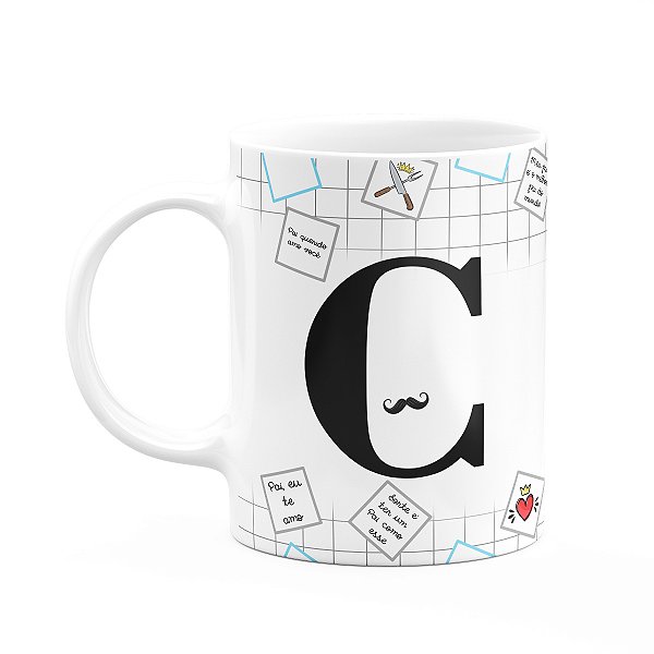 Caneca do Papai - Inicial do nome letra C - 325ml