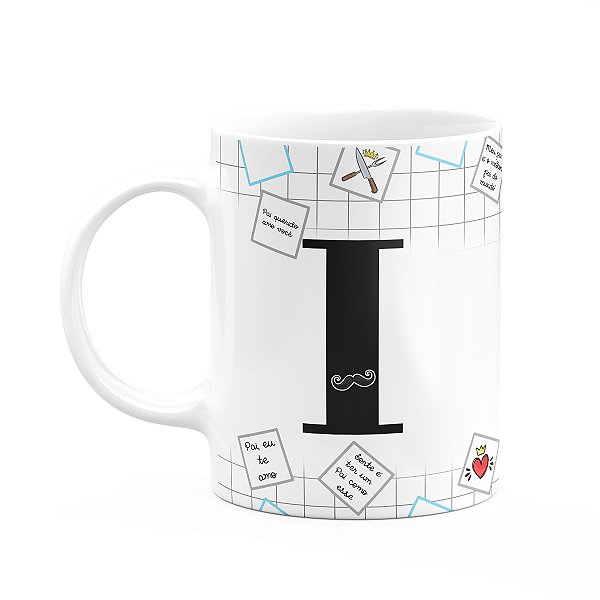 Caneca do Papai - Inicial do nome letra I - 325ml