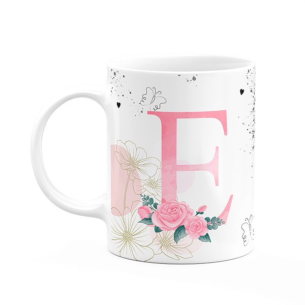Caneca Motivação - com inicial do nome letra E - 325ml