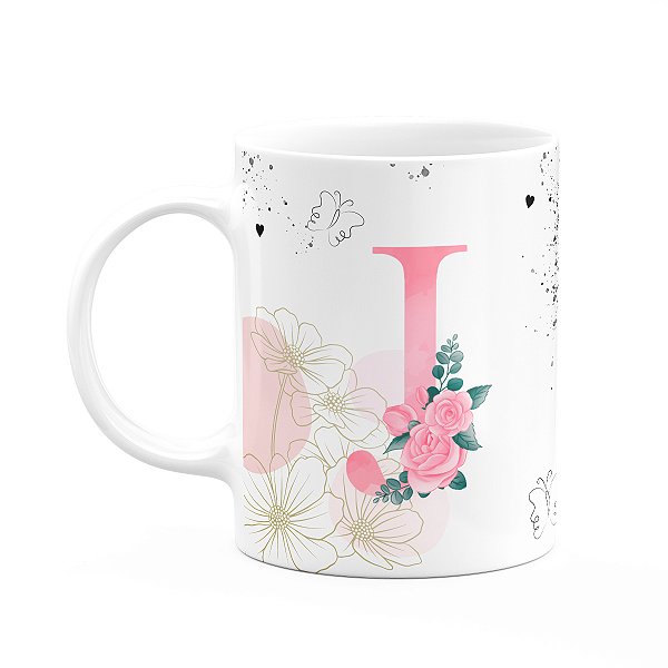 Caneca Motivação - com inicial do nome letra J - 325ml