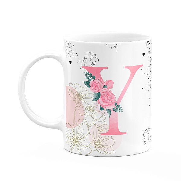 Caneca Motivação - com inicial do nome letra Y - 325ml
