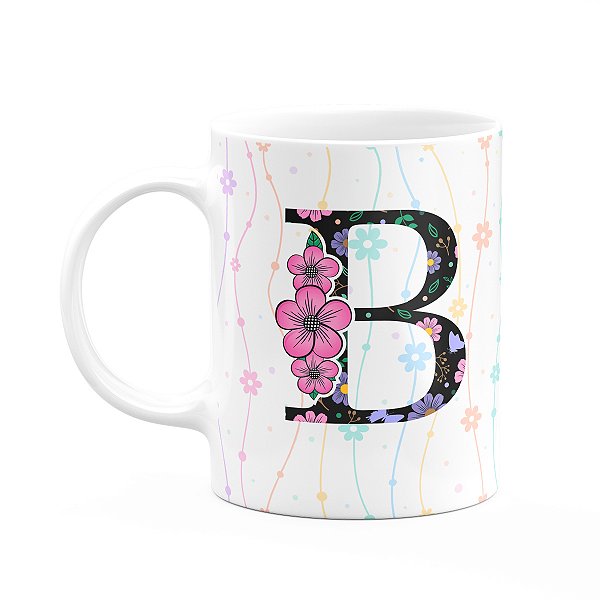 Caneca Today - com inicial do nome letra B - 325ml