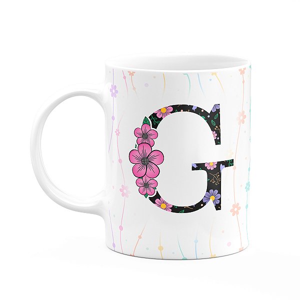 Caneca Today - com inicial do nome letra G - 325ml