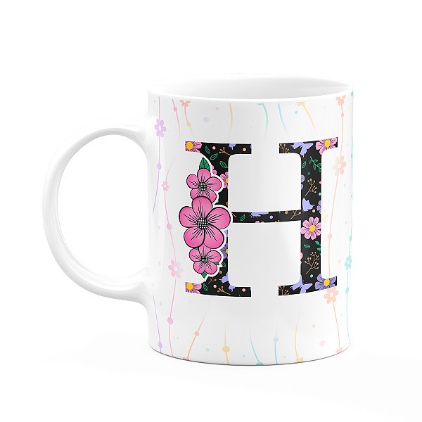 Caneca Today - com inicial do nome letra H - 325ml