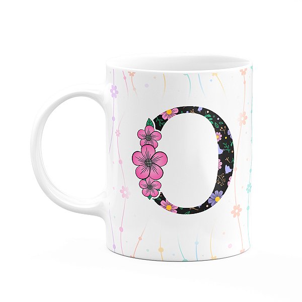 Caneca Today - com inicial do nome letra O - 325ml