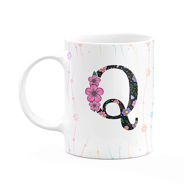 Caneca Today - com inicial do nome letra Q - 325ml