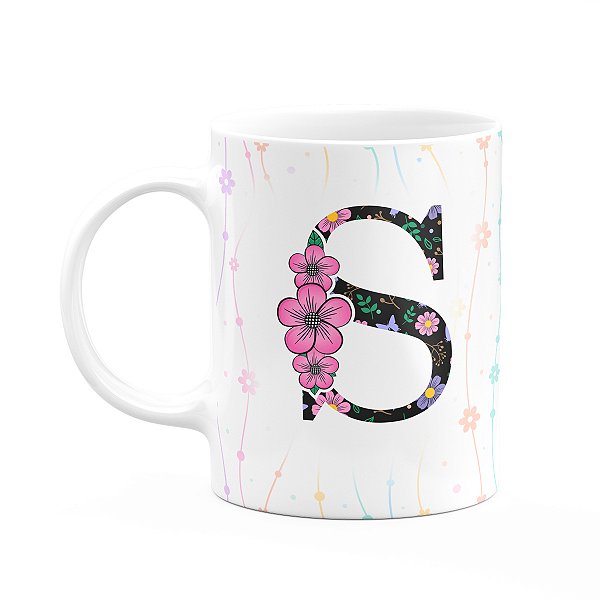 Caneca Today - com inicial do nome letra S - 325ml