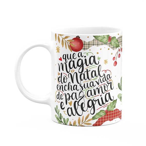 Caneca Natal abençoado - Paz, amor e alegria na sua vida