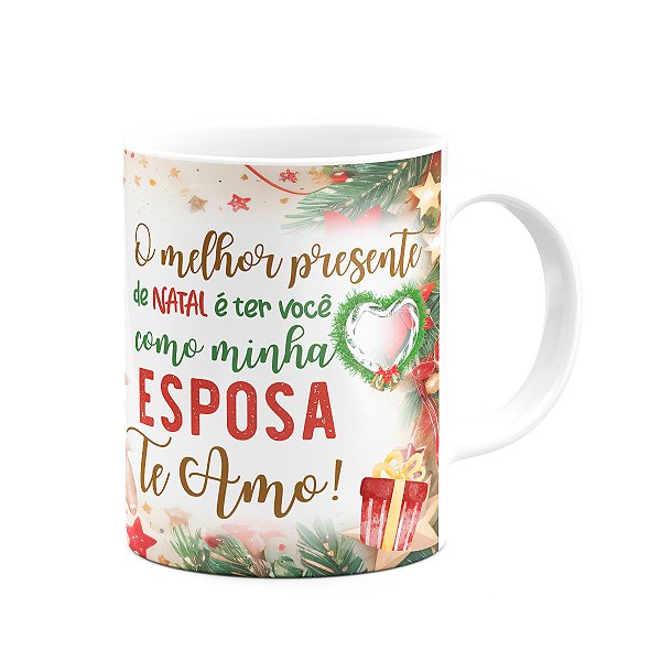 Caneca Natal Família - Feliz natal Esposa - 325ml