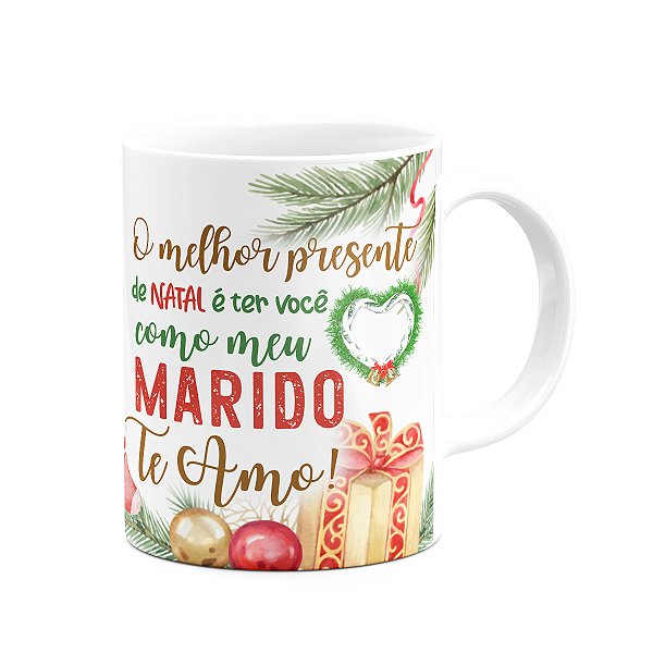 Caneca Natal Família - Feliz natal Marido - 325ml