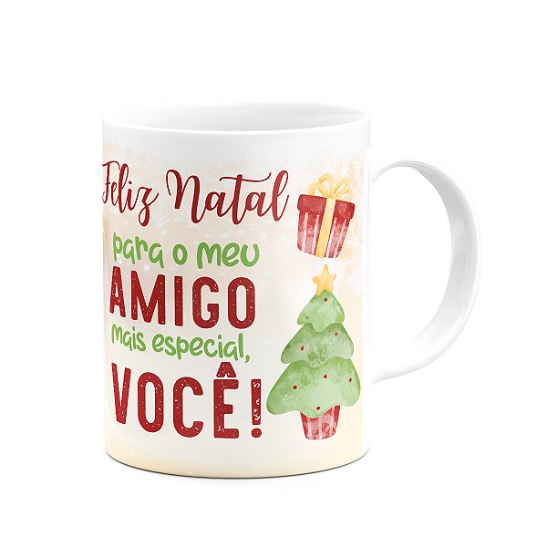 Caneca Natal Família - Feliz natal Amigo - 325ml