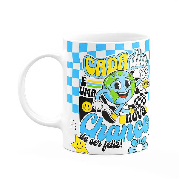 Caneca Divertida Vibes - Cada dia, uma nova chance - 325ml
