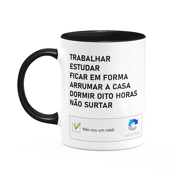 Caneca Geek Divertida - Não sou robô - 325ml B-black