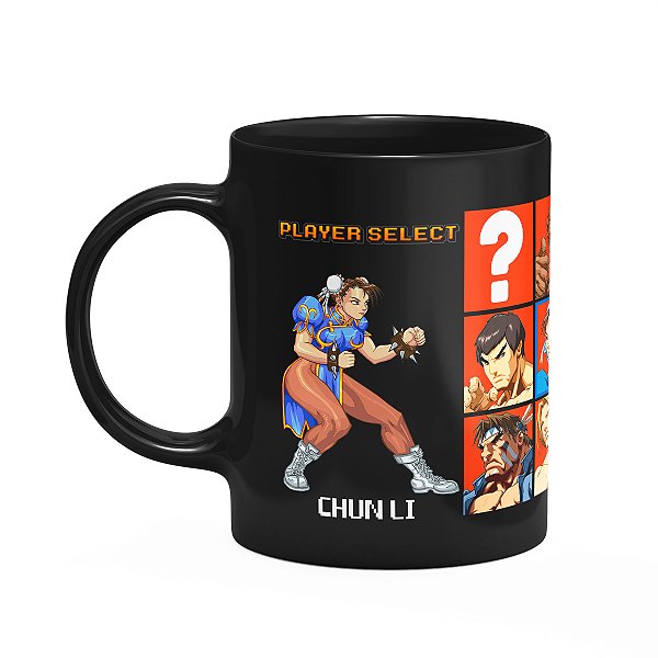Caneca Gamer - Street Fighter Player Select Chun li - Preta