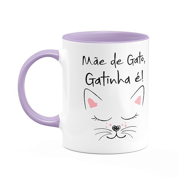 Caneca Pets - Mãe de gato, gatinha é! B-lilac - 325ml