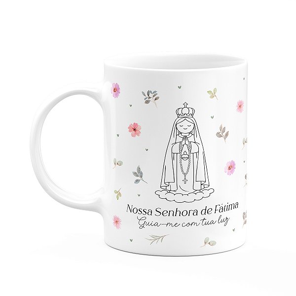 Caneca Religiosa Santinhos - Nossa senhora de Fátima - 325ml