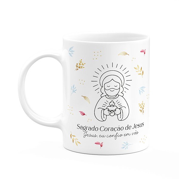 Caneca Religiosa Santinhos - Sagrado coração de Jesus