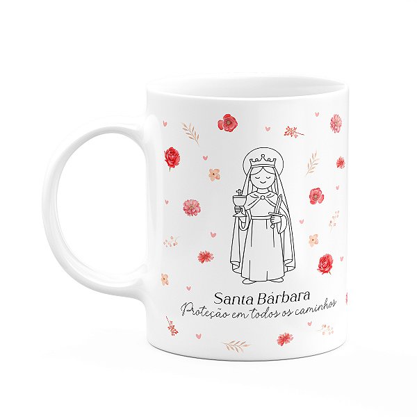 Caneca Religiosa Santinhos - Santa Bárbara