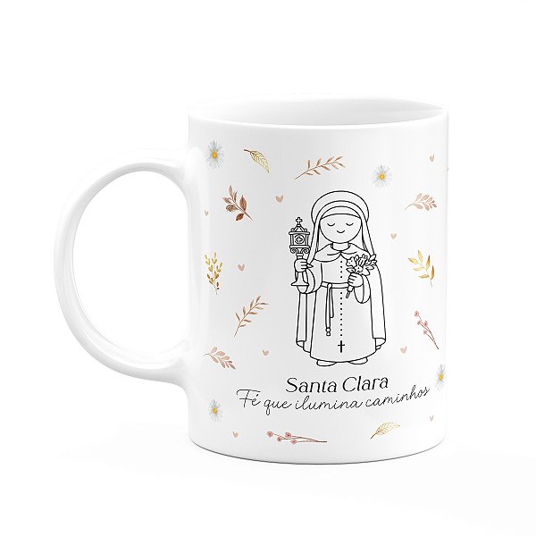 Caneca Religiosa Santinhos - Santa Clara