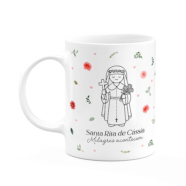 Caneca Religiosa Santinhos - Santa Rita de Cássia