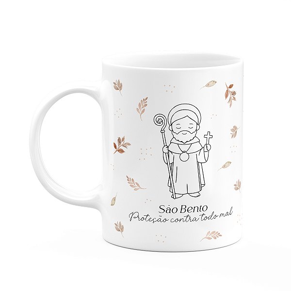 Caneca Religiosa Santinhos - São Bento - 325ml