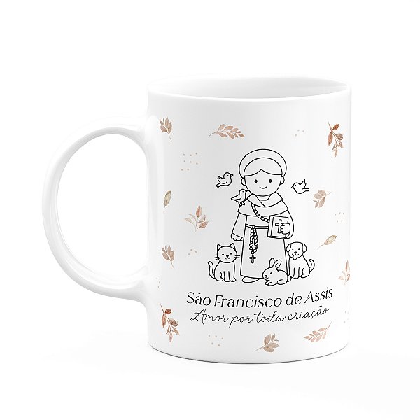 Caneca Religiosa Santinhos - São Franciso de Assis - 325ml