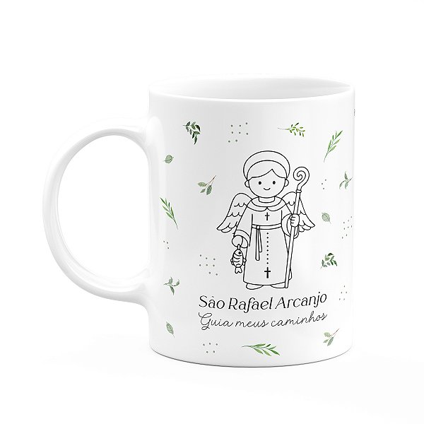 Caneca Religiosa Santinhos - São Rafael Arcanjo - 325ml