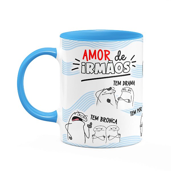 Caneca flork irmãos - Amor de irmãos - B-blue