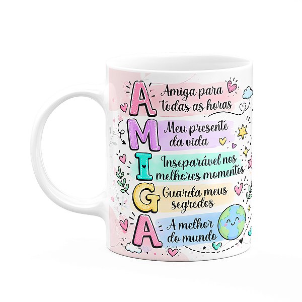 Caneca Amizade - Definição da palavra amiga
