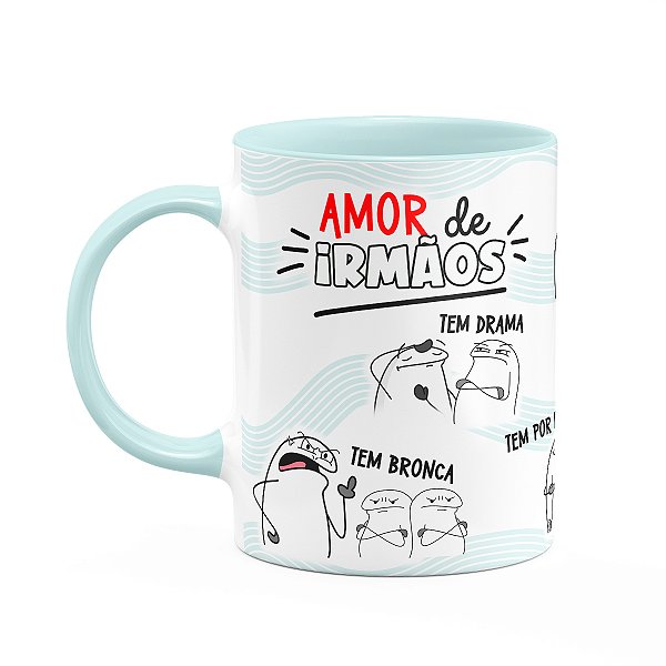 Caneca Flork Irmãos - Amor de Irmãos - Baby Blue