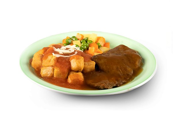 NHOQUE DE BATATA SALMÃO - Carne de Panela - Jardineira de Legumes