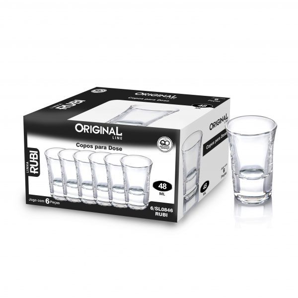 JOGO DE COPO VD. PARA DOSE 48ML - 6 UNDS