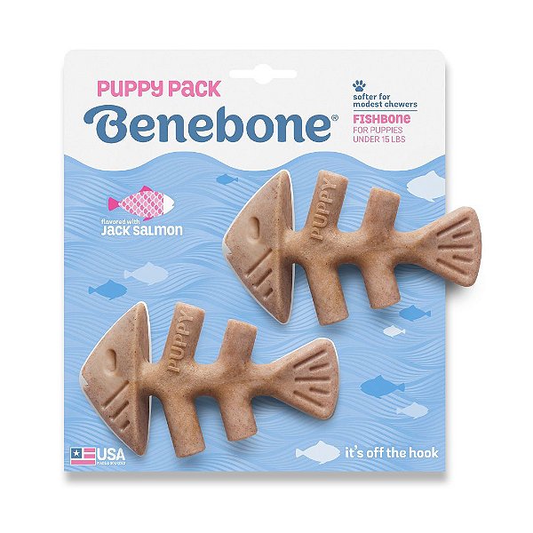 Brinquedo Benebone 2-Pack Fishbone Puppy