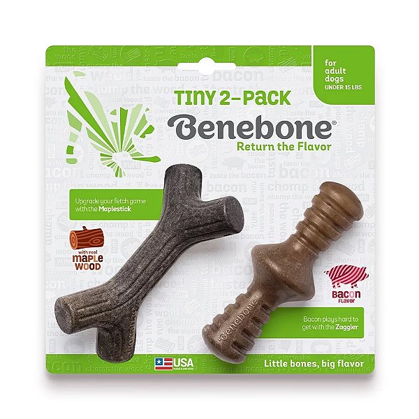 Brinquedo Benebone 2-Pack Tiny Maple + Zaggler