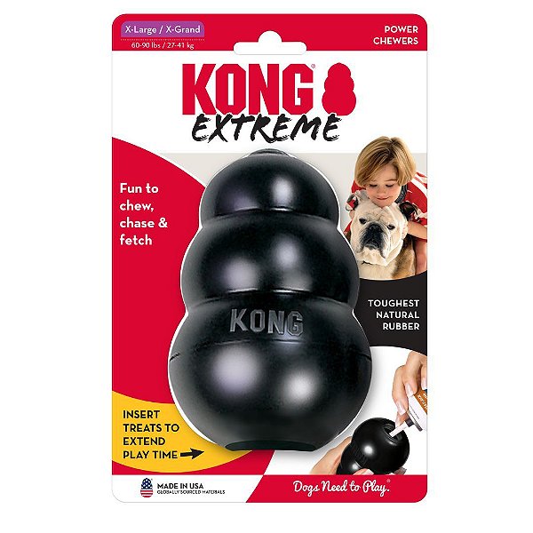Brinquedo Kong Extreme Mordedor Recheável Preto XG