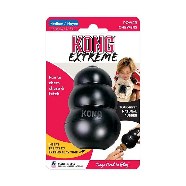 Brinquedo Kong Extreme Mordedor Recheável Preto M