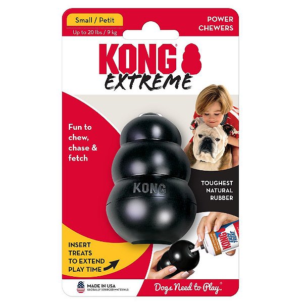 Brinquedo Kong Extreme Mordedor Recheável Preto P