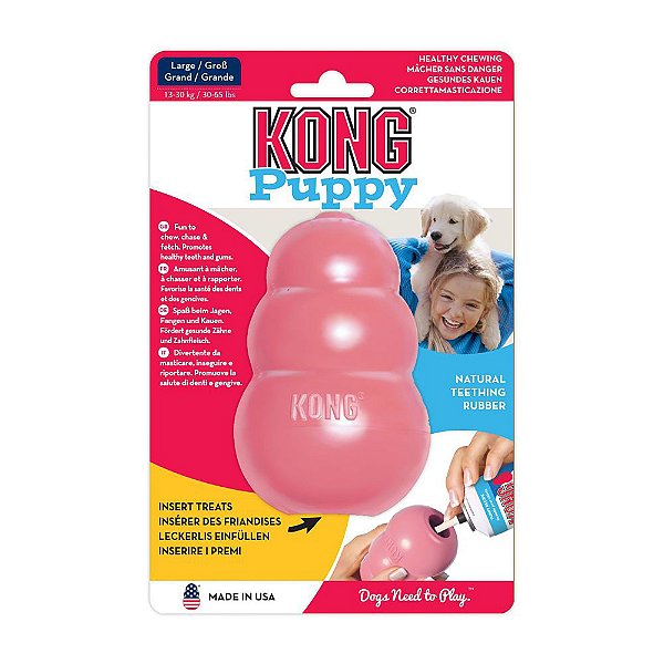 Brinquedo Kong Puppy Mordedor Recheável Rosa G
