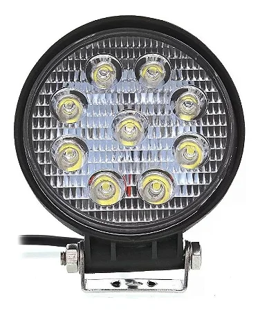 PAR FAROL DE MILHA AUXILIAR REDONDO 9 LEDS