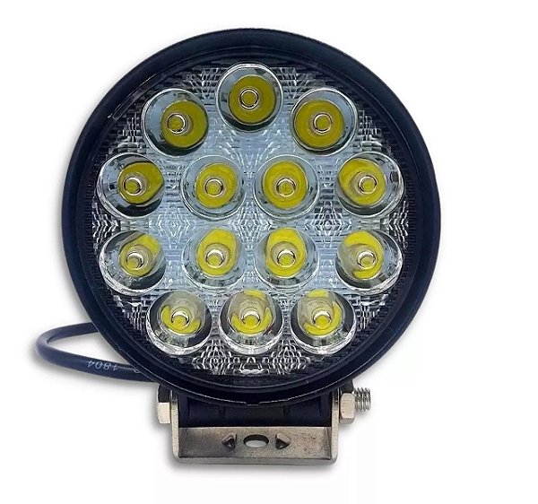 PAR FAROL DE MILHA AUXILIAR REDONDO 14 LEDS (MINI) BIVOLT