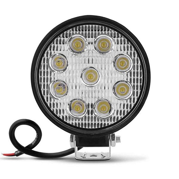 PAR FAROL DE MILHA AUXILIAR REDONDO 9 LEDS (MINI) BIVOLT