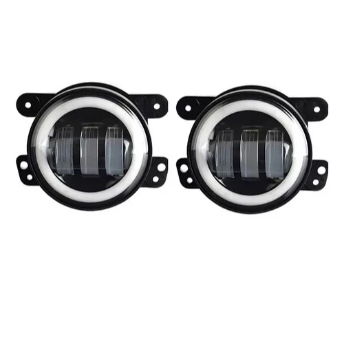 Par Farol ANGEL EYES LED 4 Pol De Neblina UNIVERSAL DRL Jeep Wrangler Jk Dodge