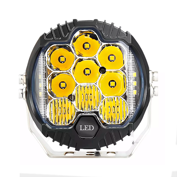 Farol LED NÁUTICA ou AGRÍCOLA Redondo Alumínio Bivolt + Suporte
