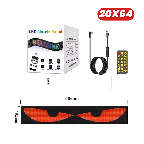 Letreiro LED Programável com Olhos de LED para Caminhão