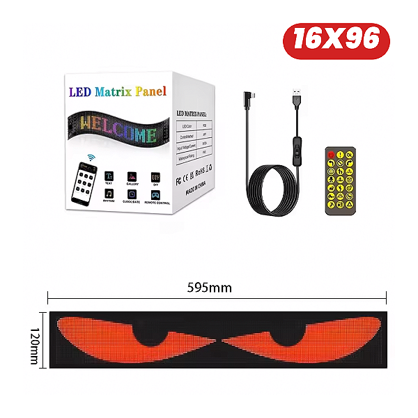 Letreiro LED Programável com Olhos de LED para Caminhão