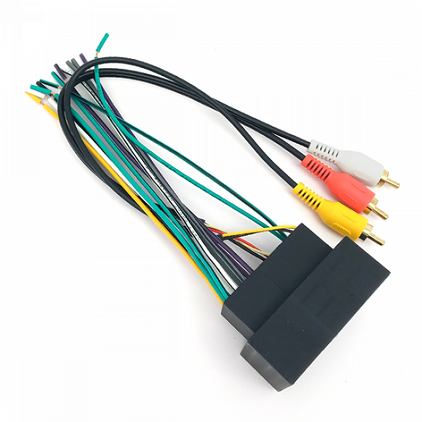 CHICOTE DE LIGAÇÃO, CONECTOR MACHO + RCA, JEEP RENEGADE 2015> NOVO BRAVO 2015>, FIAT TORO