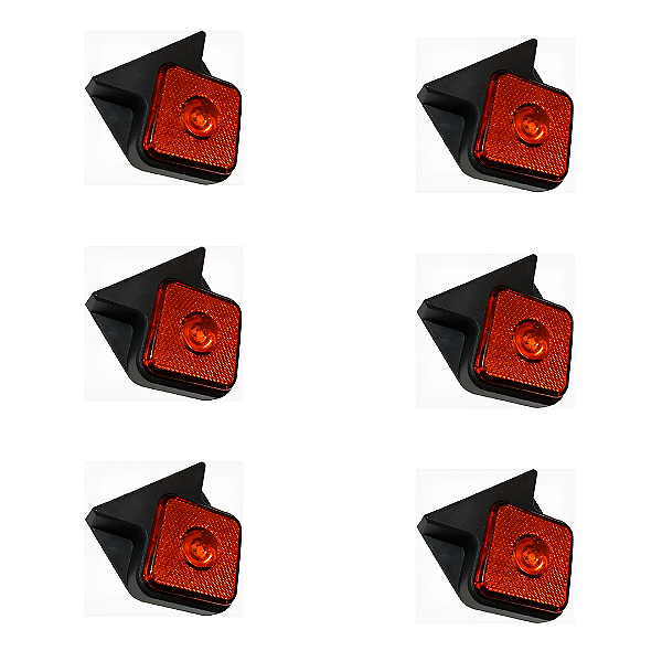 Kit com 6 Lanternas Laterais LED Bivolt para Carreta