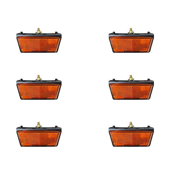 Kit com 6 lanterna Lateral Led Amarela Randon New R 2022 Em Diante