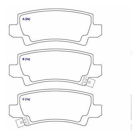 PASTILHA FREIO TRASEIRA COROLLA FIELDERXEI 1.8 04/08 SEG 1.8 16V XEI 1.8 16V XEI 2.0 XLI 1.6 16V 02/08