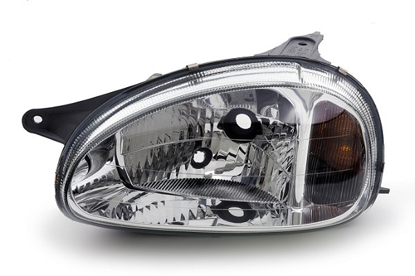 FAROL CORSA 00/01 CLASSIC 01/10 LE H4 CARCAÇA CINZA/ METALIZADA
